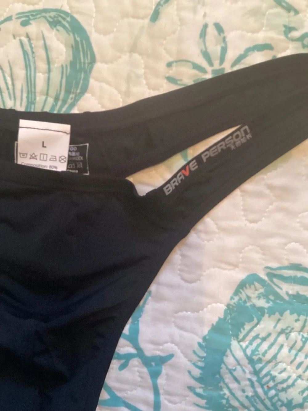 Brave Person, black thong, large.